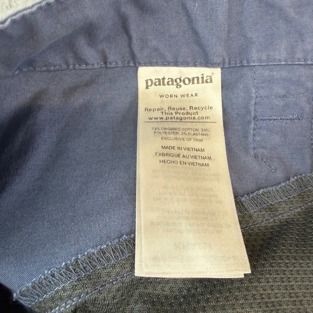 Patagonia Happy Hike Studio Pants Blue Gray Organic Cotton Blend Size 8 83086 - Picture 6 of 10